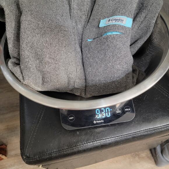 Columbia Gray Fleece Snap Pullover Blue Trim Warm Soft Outdoor Layer - Picture 10 of 10